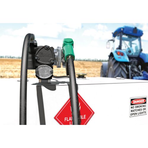 GPI 25 GPM 12V Transfer Tank Pump Kit with Auto Nozzle