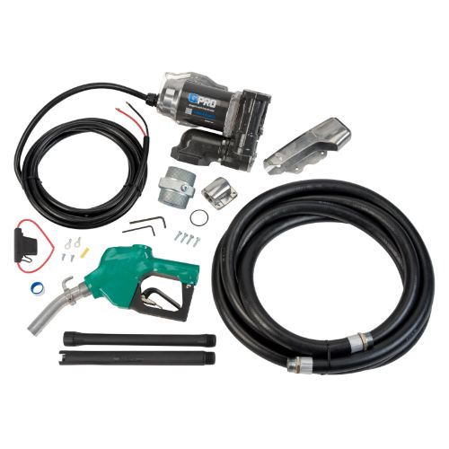 GPI 25 GPM 12V Transfer Tank Pump Kit with Auto Nozzle