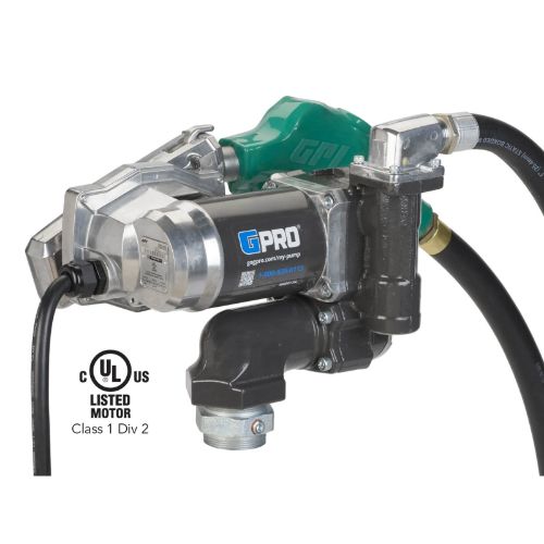 GPI 25 GPM 12V Transfer Tank Pump Kit with Auto Nozzle