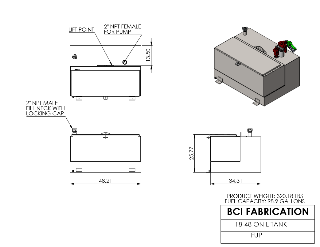 BCI 100 Gallon Steel Transfer Tank and Toolbox Combo