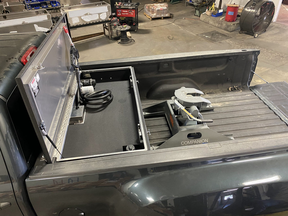Fuelbox 87 Gallon Aluminum Tank and Toolbox Combo, Spray Liner Finish