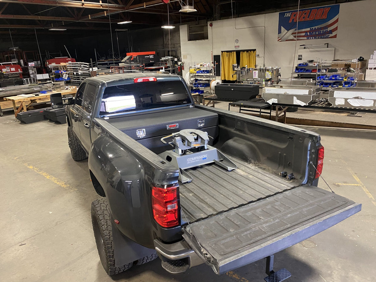 Fuelbox 87 Gallon Aluminum Tank and Toolbox Combo, Spray Liner Finish