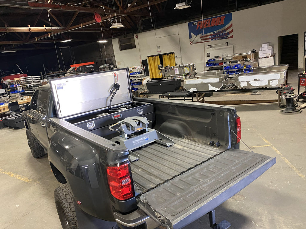 Fuelbox 87 Gallon Aluminum Tank and Toolbox Combo, Spray Liner Finish