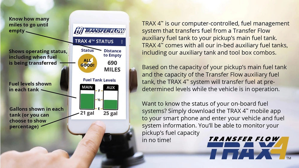 Transfer Flow TRAX 4 100 Gallon In-Bed Auxiliary Fuel Tank System