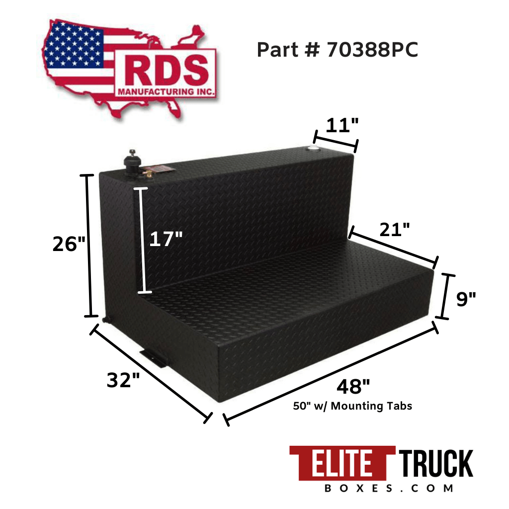 RDS 95 Gallon L-Shaped Aluminum Transfer Tank, Black