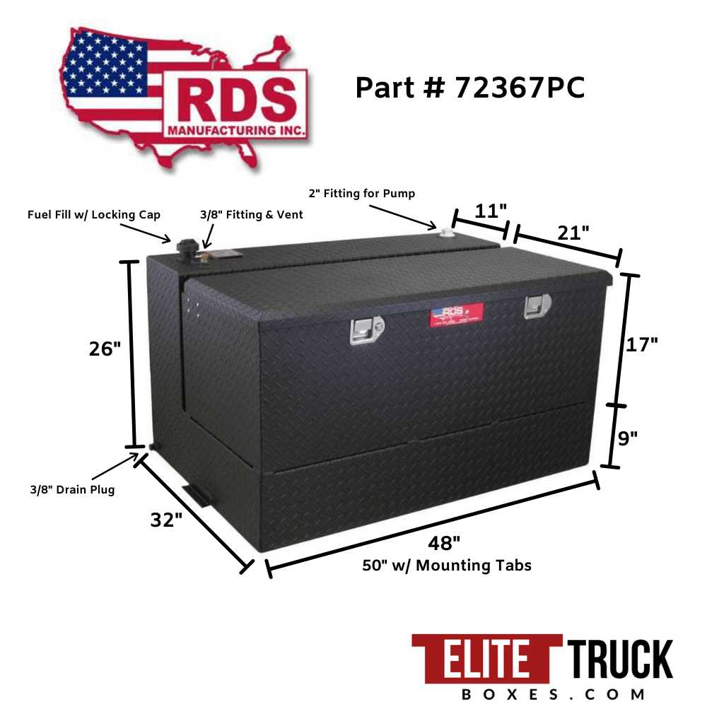 RDS 95 Gallon L-Shaped Transfer Tank and Toolbox Combo, Black