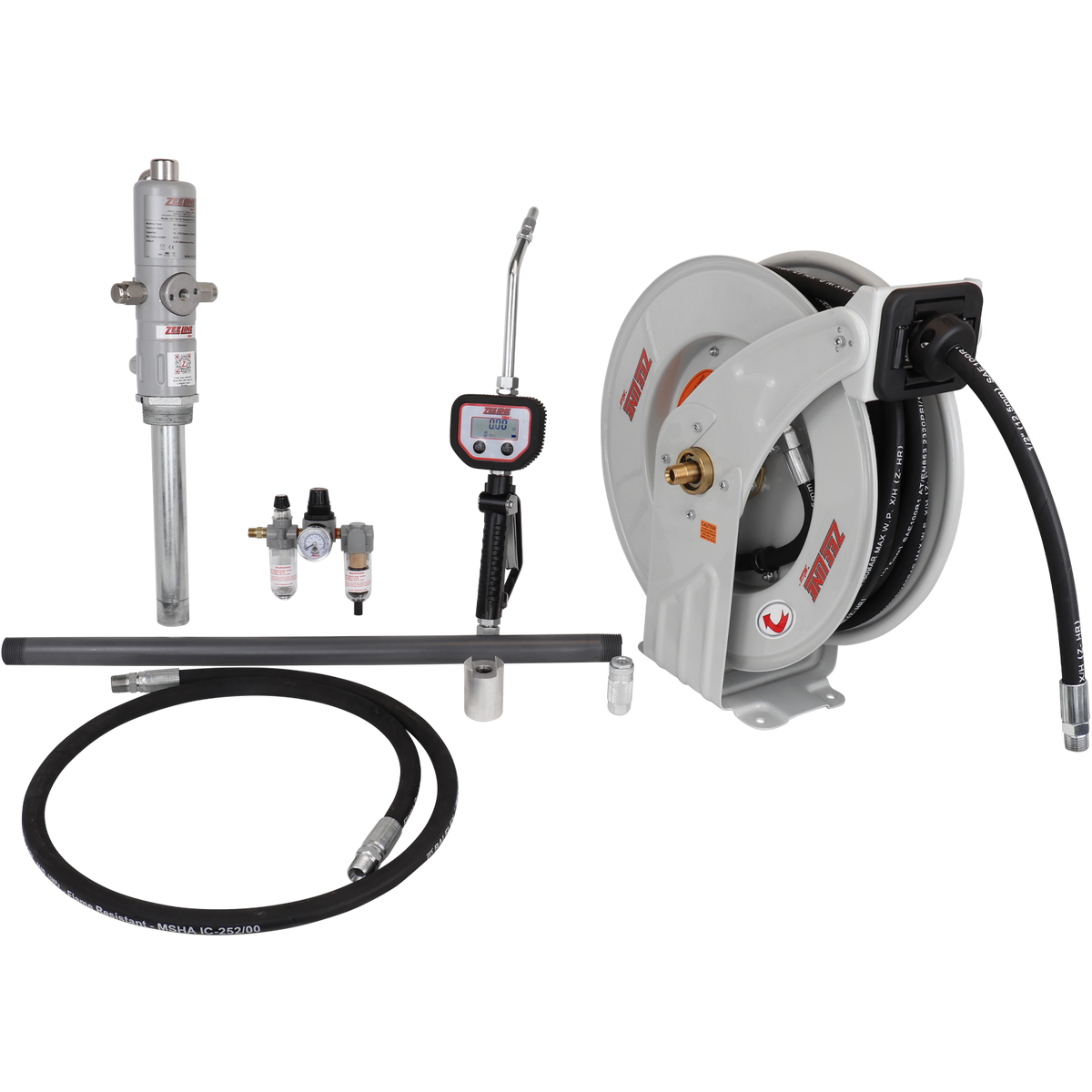 Zeeline 3:1 Oil Pump Package for 55 Gallon Drums with Reel and Meter